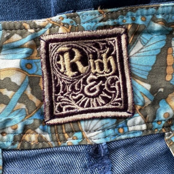 Rich & Skinny Silky Womens 30 Shorts High Rise Cuffed Blue Shorts - Picture 4 of 7